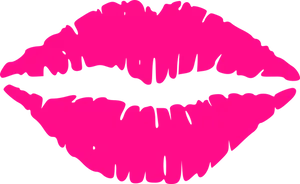 Pink Lips Silhouette Graphic PNG Image