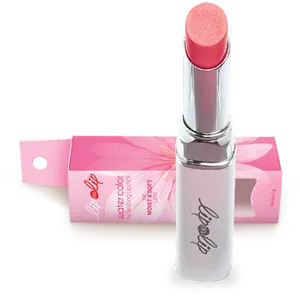 Pink Lipstick Product Display PNG Image