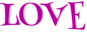 Pink Love Text Black Background PNG Image