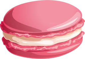 Pink Macaron Illustration PNG Image