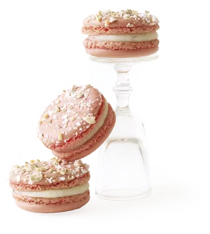 Pink Macaronson Glass Stand PNG Image