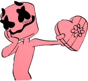 Pink Mello With Heart Box PNG Image