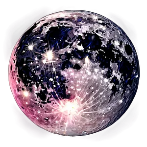 Pink Moon In Night Sky Png 6 PNG Image