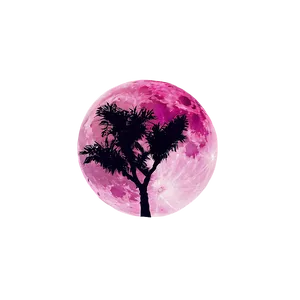 Pink Moon With Silhouette Landscape Png 06252024 PNG Image