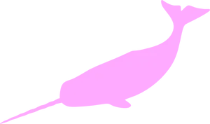 Pink Narwhal Silhouette PNG Image