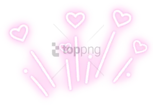 Pink Neon Hearts Lights Overlay PNG Image