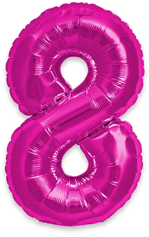 Pink Number8 Balloon PNG Image