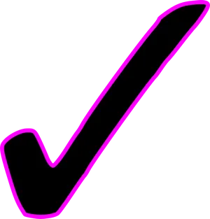 Pink Outlined Check Mark PNG Image