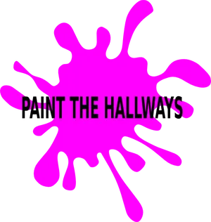 Pink Paint Splash Hallways Graphic PNG Image