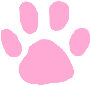 Pink Paw Print Black Background PNG Image