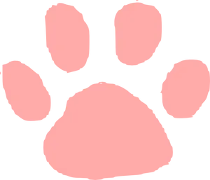 Pink Paw Print Black Background PNG Image