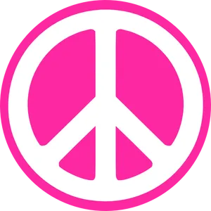 Pink Peace Symbol PNG Image