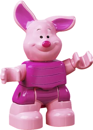 Pink Piglet Figure Smiling PNG Image