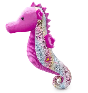 Pink Plush Seahorse Toy PNG Image