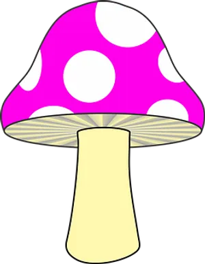 Pink Polka Dot Mushroom Clipart PNG Image