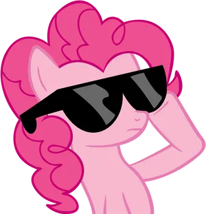 Pink Pony With Sunglasses_ Vector Art PNG Image