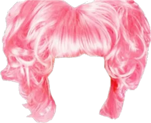 Pink Ponytail Wig PNG Image