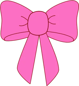 Pink Ribbon Bow Illustration PNG Image