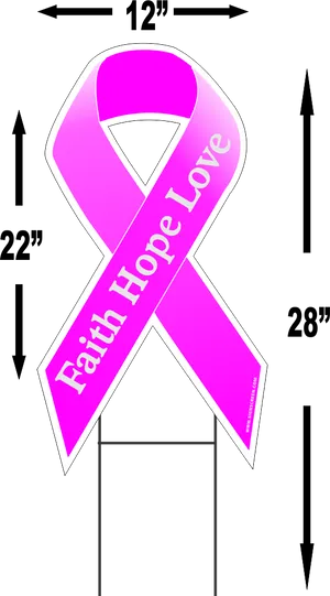 Pink Ribbon Faith Hope Love Dimensions PNG Image