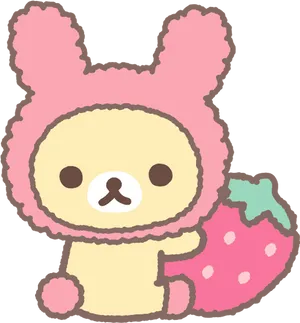 Pink Rilakkuma Cartoon Character PNG Image