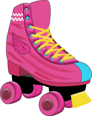 Pink Roller Skate Illustration PNG Image