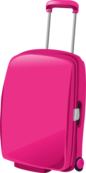 Pink Rolling Suitcase Travel Bag PNG Image