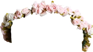 Pink Rose Floral Arch Transparent Background PNG Image