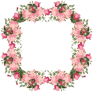 Pink Roses Vintage Frame PNG Image