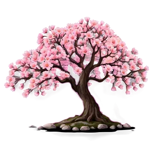 Pink Sakura Tree Landscape Png 06122024 PNG Image