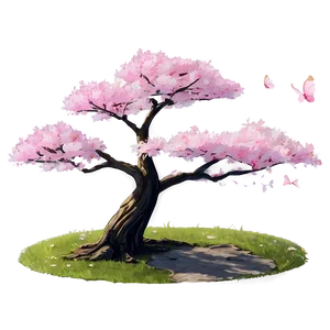 Pink Sakura Tree Landscape Png Xvs8 PNG Image