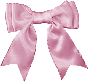 Pink Satin Ribbon Bow PNG Image