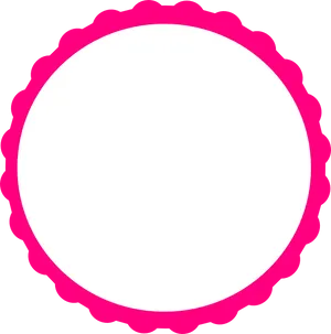 Pink Scalloped Edge Circle Graphic PNG Image