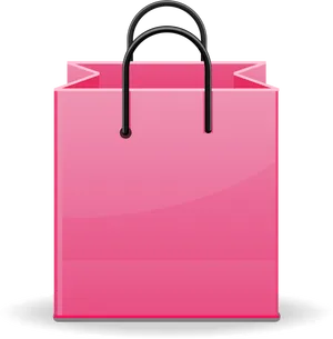 Pink Shopping Bag Vector Illustration PNG Image