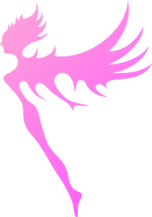 Pink Silhouette Fairy PNG