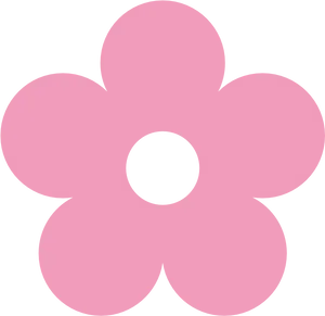 Pink Simple Flower Outline PNG Image