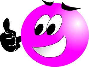 Pink Smiley Face Thumbs Up PNG Image