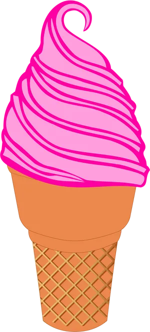 Pink Soft Serve Ice Cream Clipart PNG Image