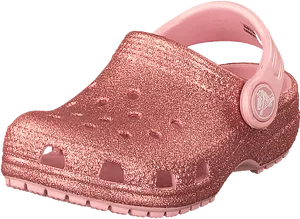 Pink Sparkle Croc Shoe PNG Image