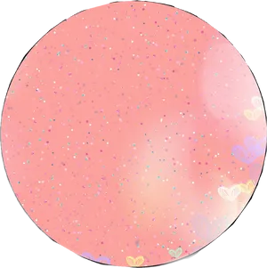 Pink Sparkle Heart Pattern Circle PNG Image