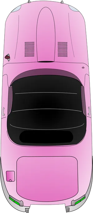 Pink Sports Car Top View Vector PNG Image