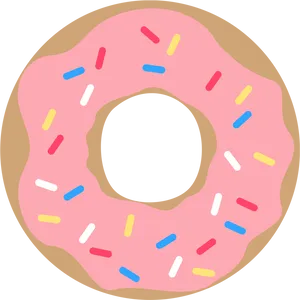 Pink Sprinkled Donut Graphic PNG Image