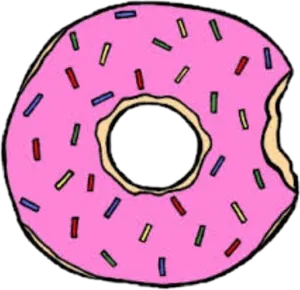 Pink Sprinkled Donut Illustration PNG Image