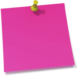 Pink Sticky Notewith Push Pin PNG Image