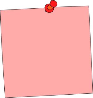 Pink Sticky Notewith Red Push Pin PNG Image