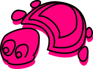 Pink_ Stylized_ Tortoise_ Vector PNG Image