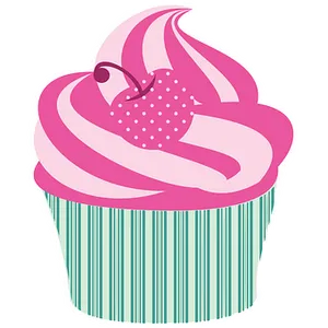 Pink Swirl Cupcake Graphic PNG Image