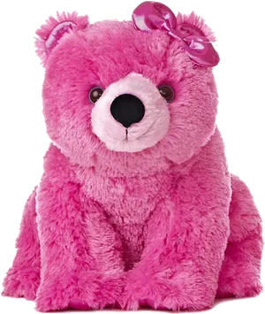 Pink Teddy Bearwith Bow PNG Image