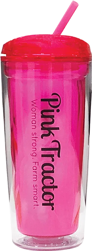 Pink Tracker Branded Tumbler PNG Image