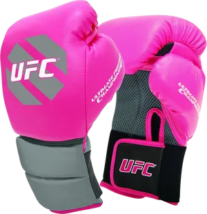 Pink U F C Boxing Gloves PNG Image