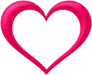 Pink Velvet Heart Outline PNG Image